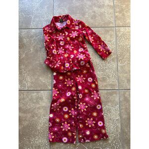Copper Key Girls Red Floral Shirt and Pants Set - Size 3